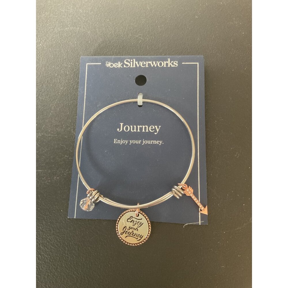 Silverworks Bangle Bracelet With Charms Enjoy The Journey